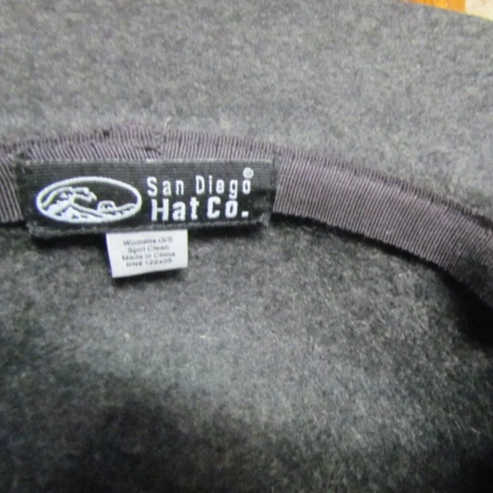 Gray 100% Wool San Diego Hat Co Women Wide Brim Fedora OS Winter